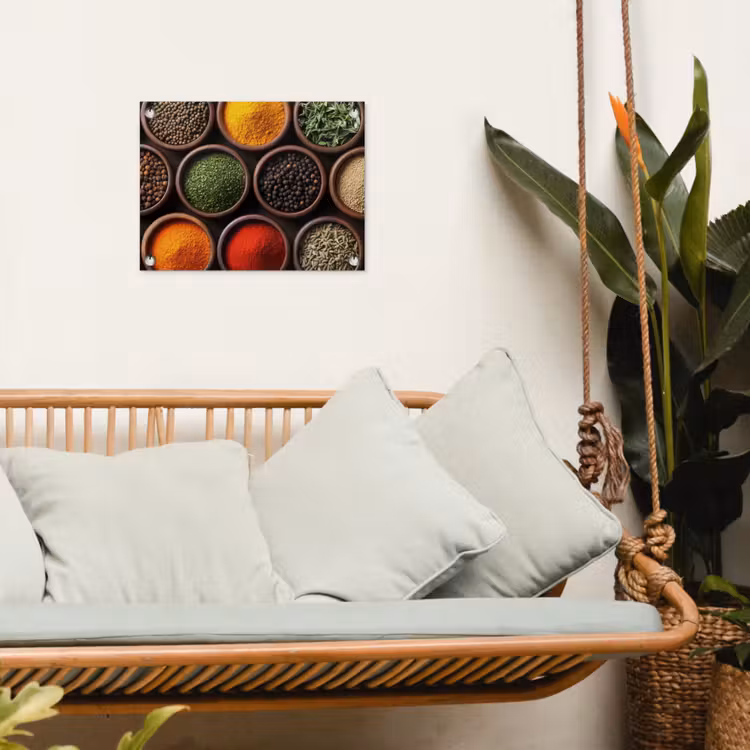 Tuinposter - Bakjes - Hout - Kruiden - Kleurrijk — 4