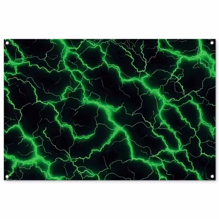 Tuinposter - Gaming - Bliksemflitsen - Groen - Energie — 1