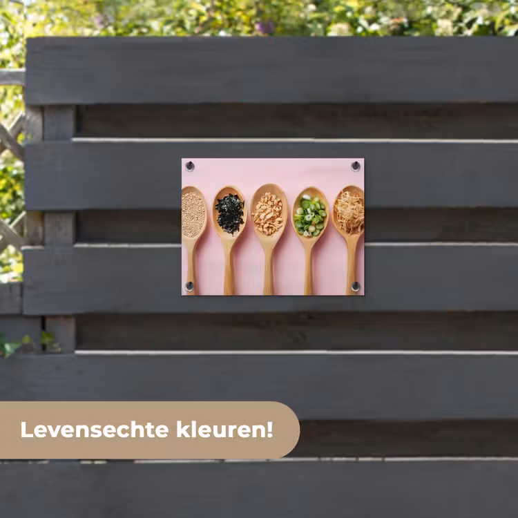 Tuinposter - Ingrediënten - Lepels - Hout - Roze — 6