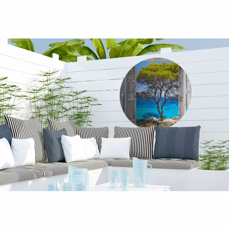 Tuinposter - Boom - Tropisch - Zee - Doorkijk - Strand — 3