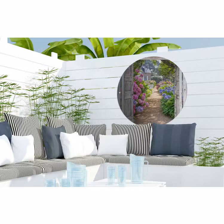 Tuinposter - Doorkijk - Hortensia - Bloemen — 3