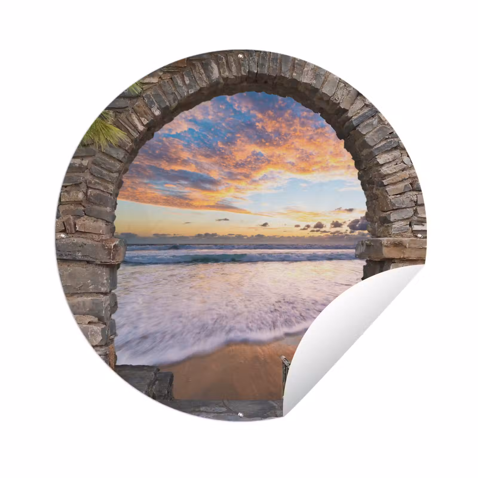 Tuinposter - Avond - Zee - Strand - Doorkijk — 1