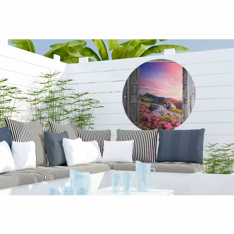 Tuinposter - Bergen - Landschap - Doorkijk - Bloemen — 3