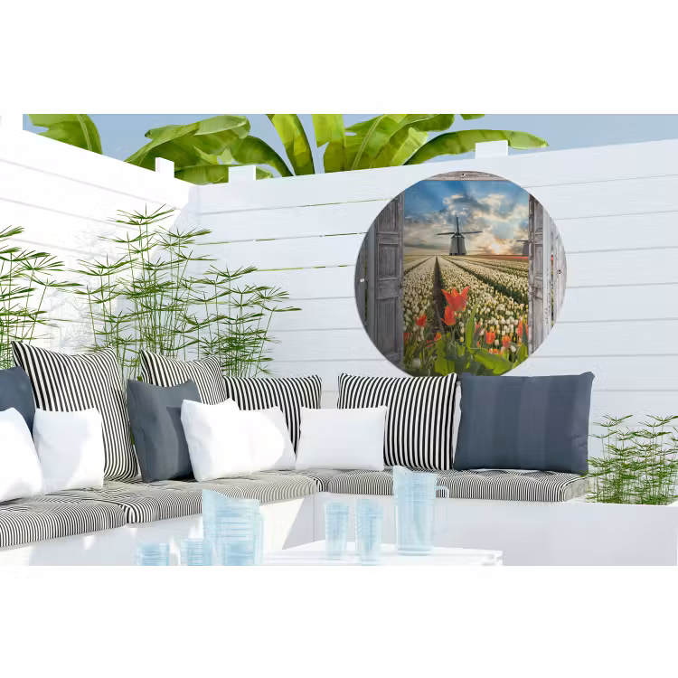Tuinposter - Bloemen - Molen - Lente - Doorkijk — 3