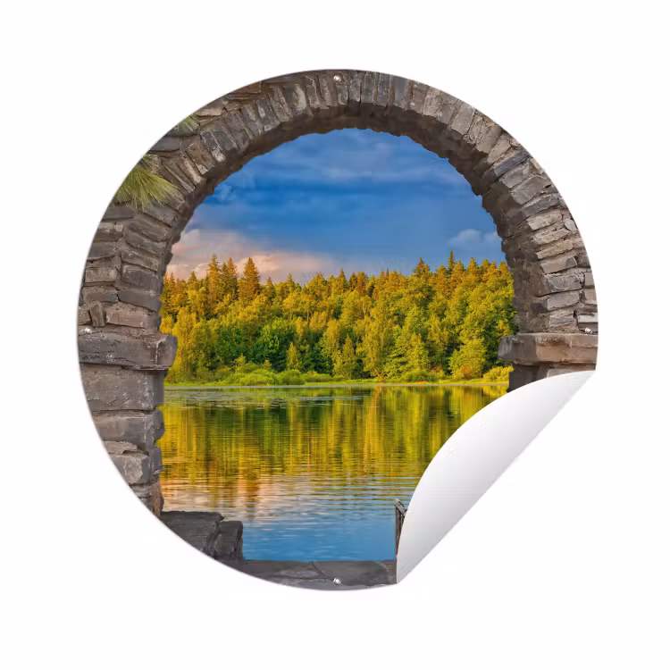 Tuinposter - Bomen - Bos - Water - Doorkijk — 1