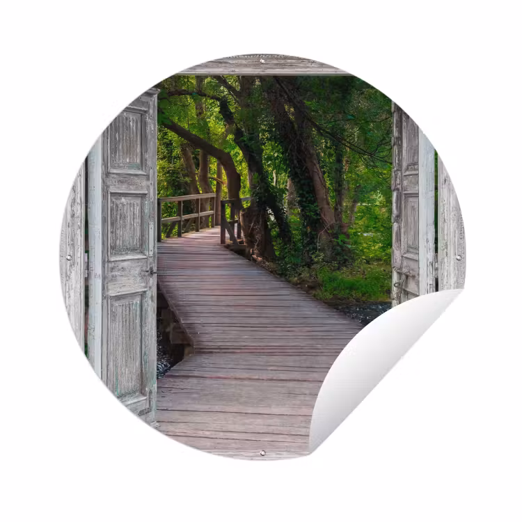 Tuinposter - Brug - Bos - Doorkijk — 1