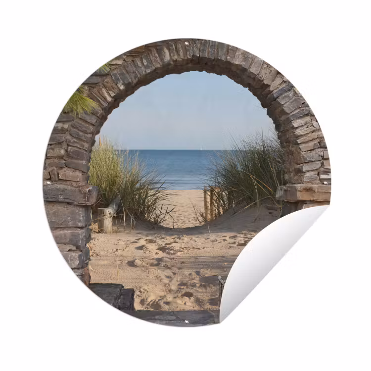 Tuinposter - Doorkijk - Strand - Duin - Planten — 1
