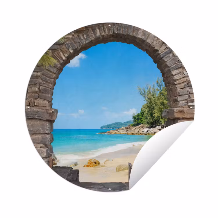 Tuinposter - Doorkijk - Strand - Tropisch - Zomer — 1