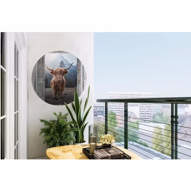 Tuinposter - Schotse hooglander - Koe - Landelijk - Doorkijk — 2