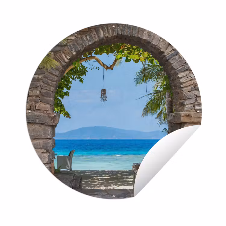 Tuinposter - Strand - Zee - Tropisch - Zomer - Doorkijk — 1