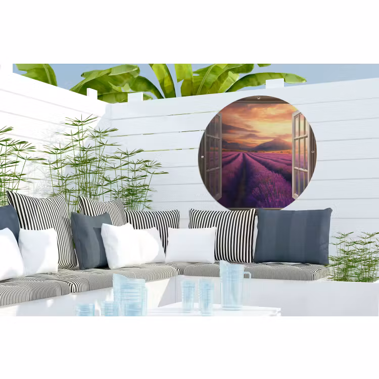 Tuinposter - Doorkijk - Lavendel - Landschap - Bloemen - Paars — 3