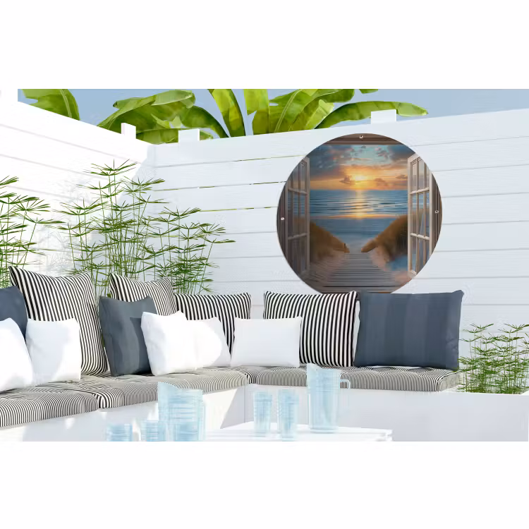 Tuinposter - Doorkijk - Strand - Pad - Zonsondergang — 3