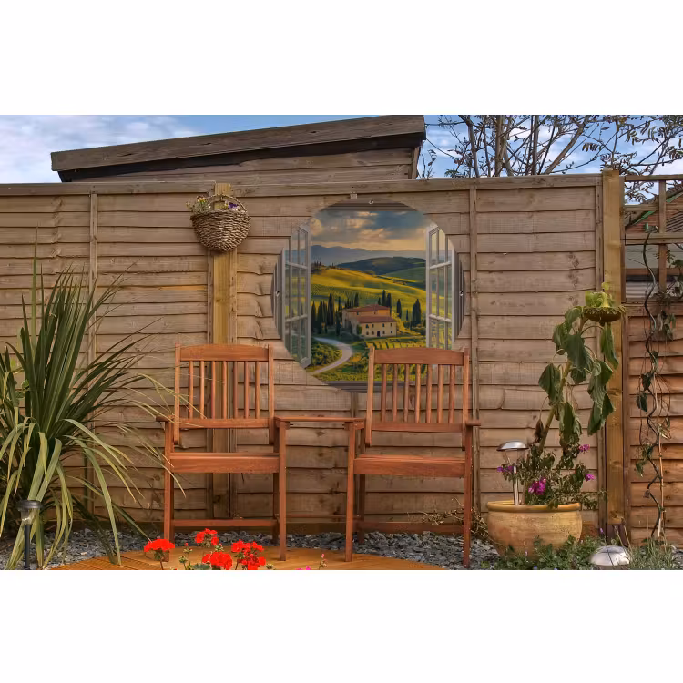 Tuinposter - Doorkijk - Toscane - Uitzicht - Landschap - Zomer — 4