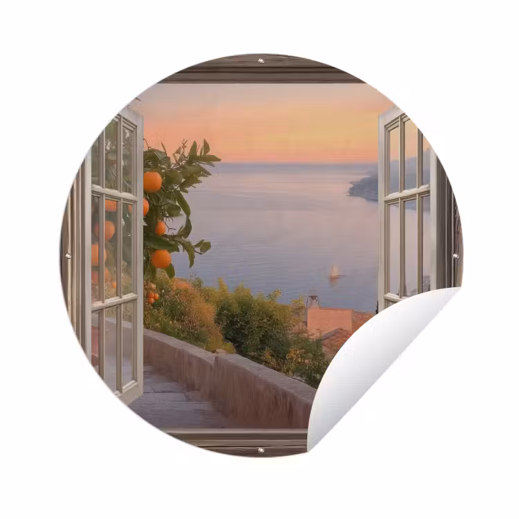 Tuinposter - Doorkijk - Uitzicht - Meer - Landschap — 1