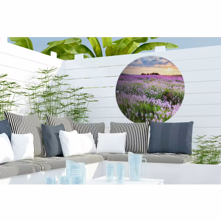 Tuinposter - Bloemen - Lavendel - Paars - Lucht - Zonsondergang - Weide - Natuur — 3