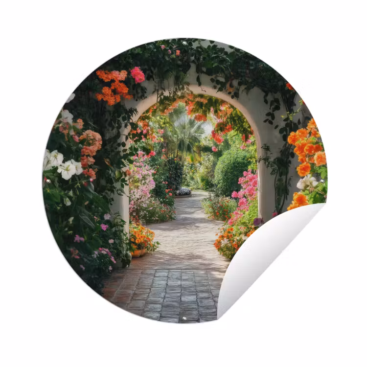 Tuinposter - Doorkijk - Bloemen - Natuur - Bloementuin — 1