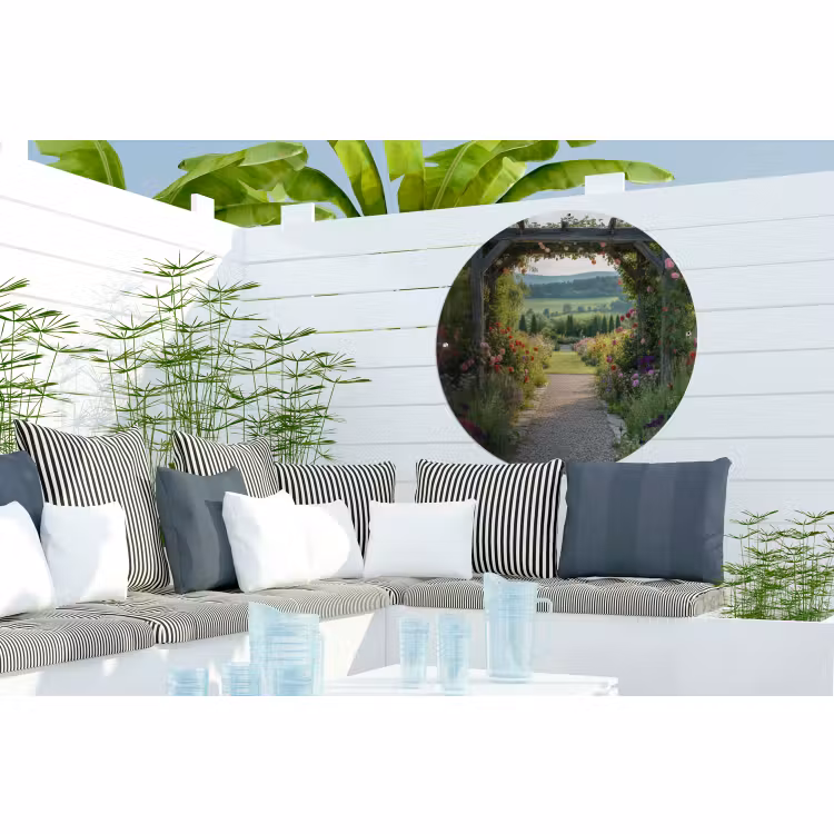 Tuinposter - Doorkijk - Landschap - Natuur - Tuinboog - Bloemen — 3