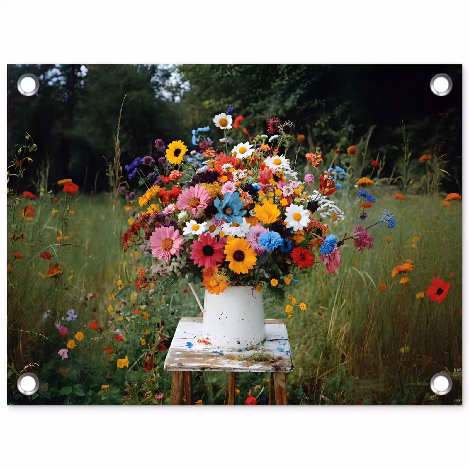 Tuinposter - - Bloemen - Krukje - Gieter - Veld — 1