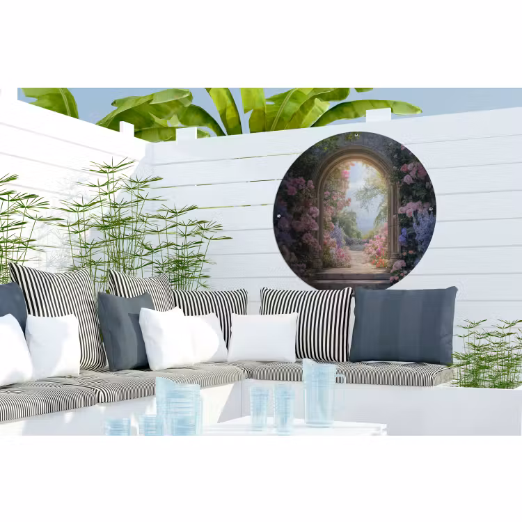 Tuinposter - Doorkijk - Rozen - Vintage - Bloemen — 3