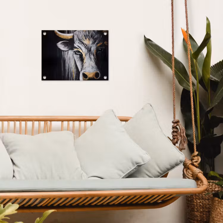 Tuinposter - Stier - Hoorns - Snuit - Goud — 4