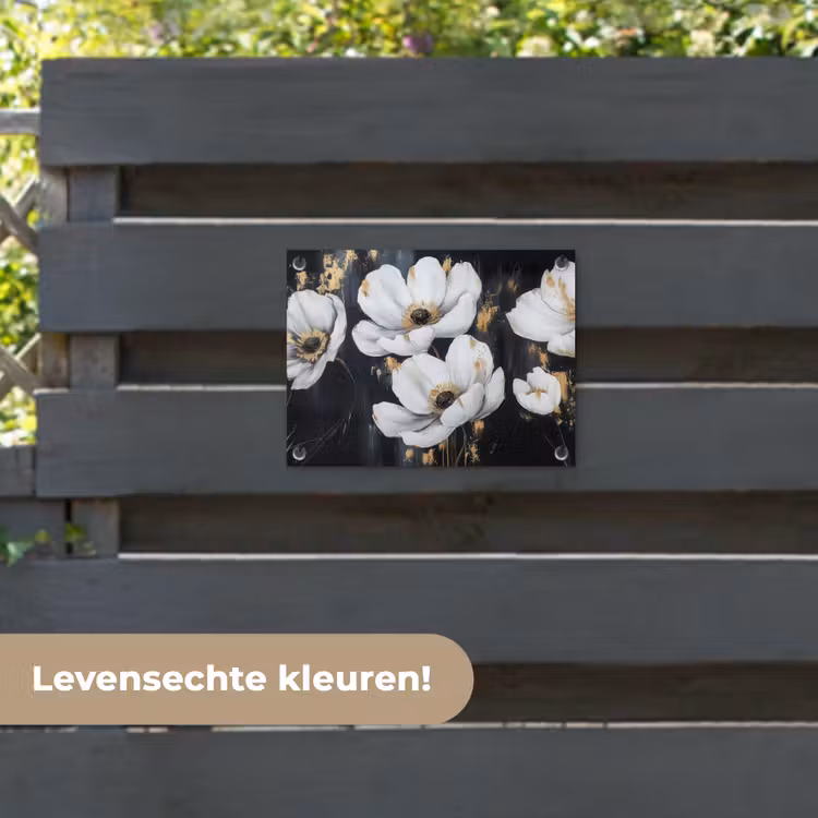 Tuinposter - Bloemen - Wit - Abstract — 6