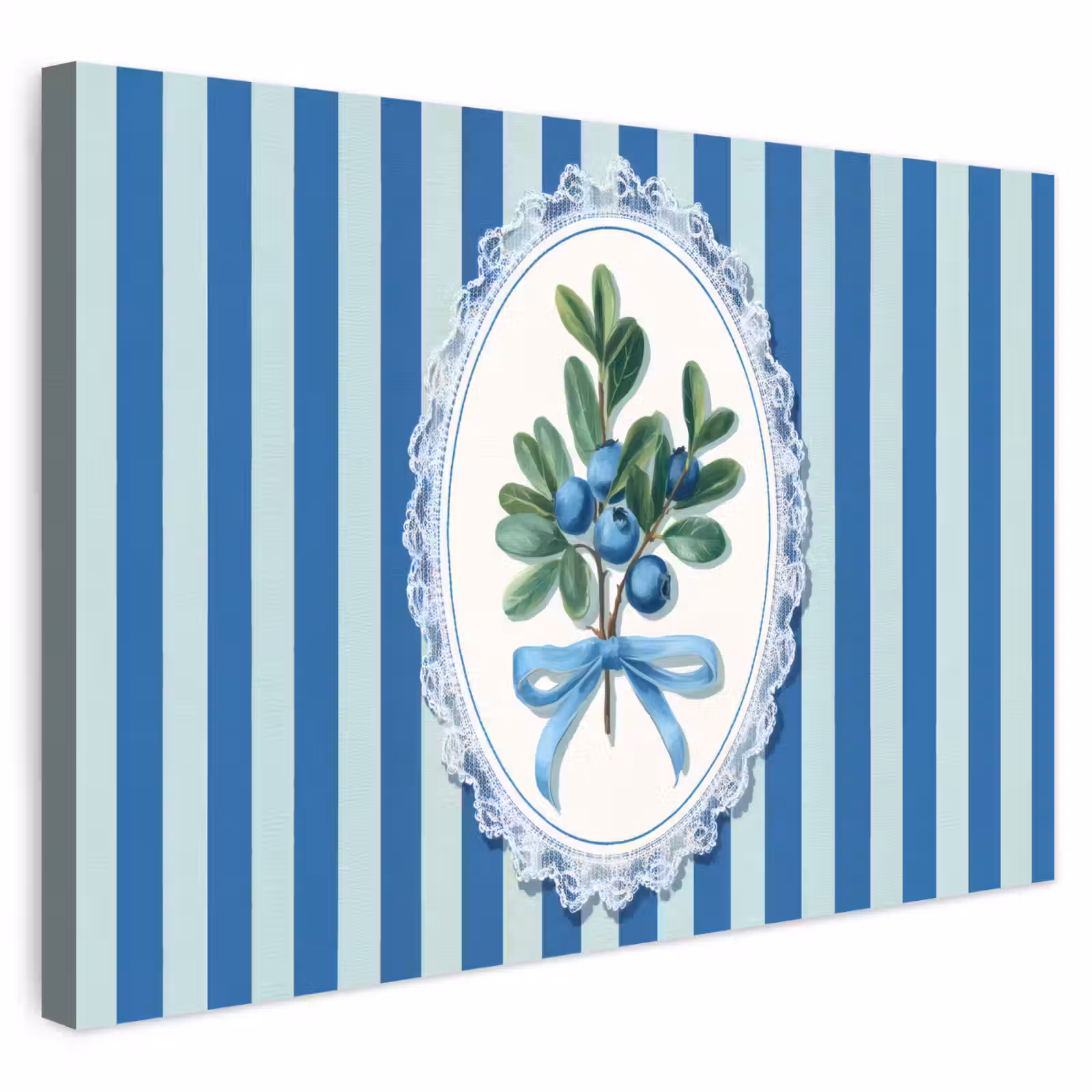 Buiten canvas - Illustratie - Bessen - Blauw - Strepen — 1