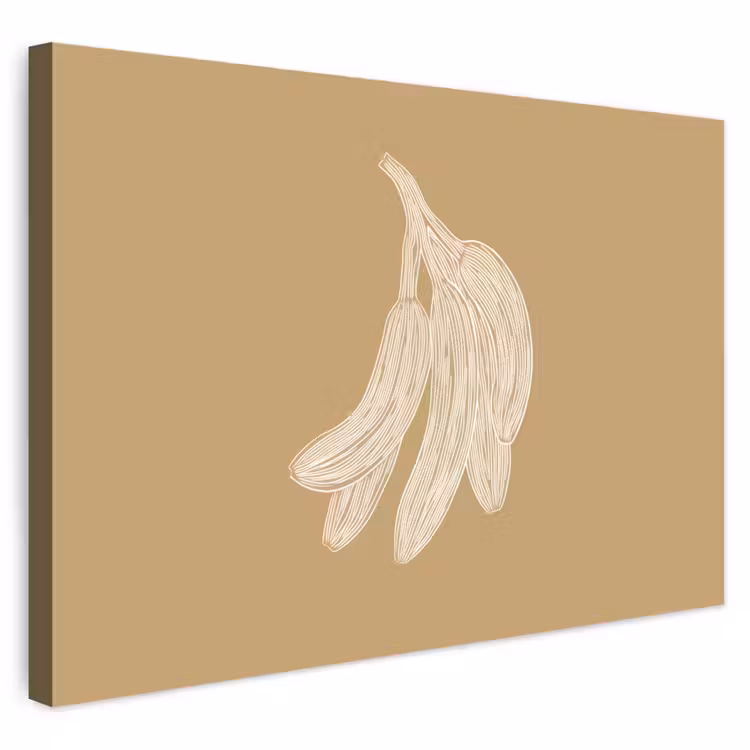 Buiten canvas - Bananen - Beige - Lijntekening - Minimalistisch — 1