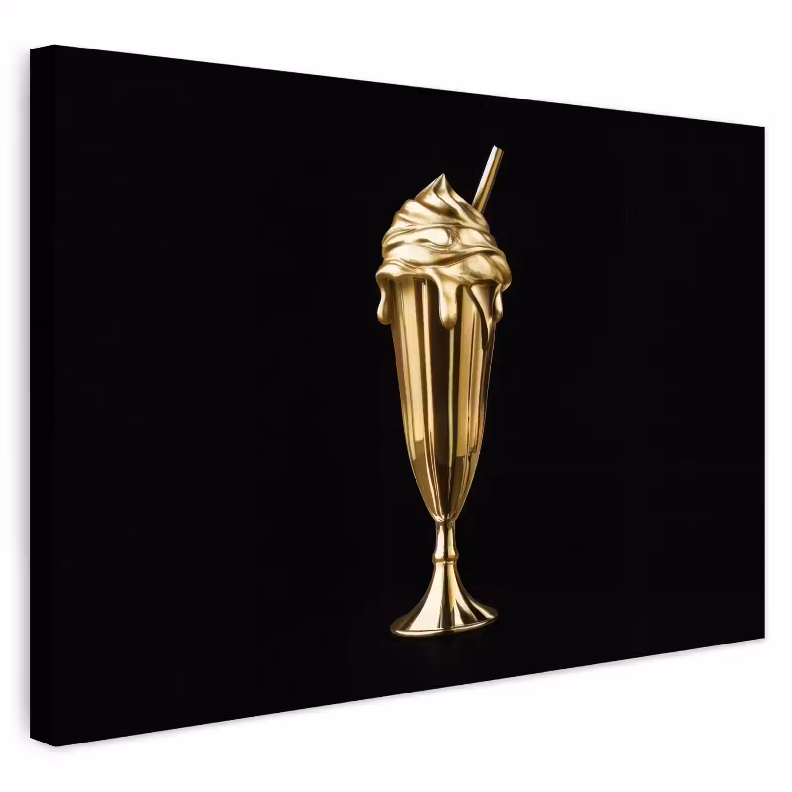 Buiten canvas - Milkshake - Goud - Drinken - Zwart — 1