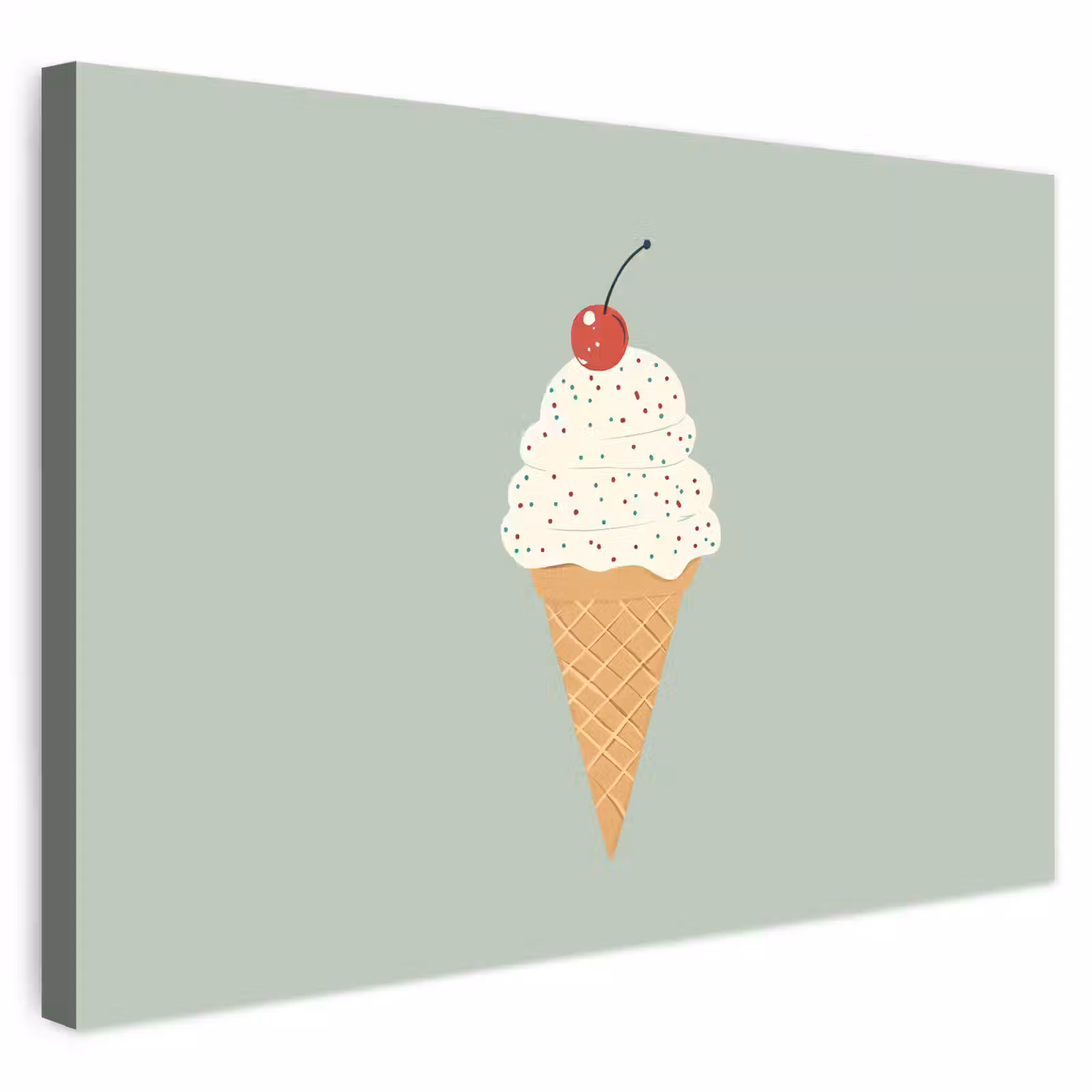 Buiten canvas - Illustratie - Ijsje - Spikkels - Kers — 1