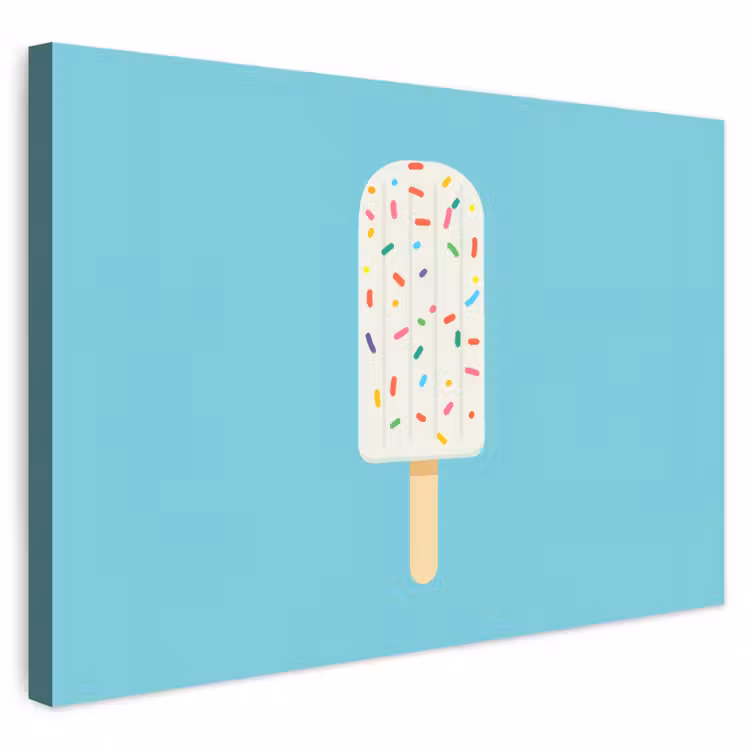 Buiten canvas - Ijsje - Stokje - Sprinkles - Lichtblauw — 1