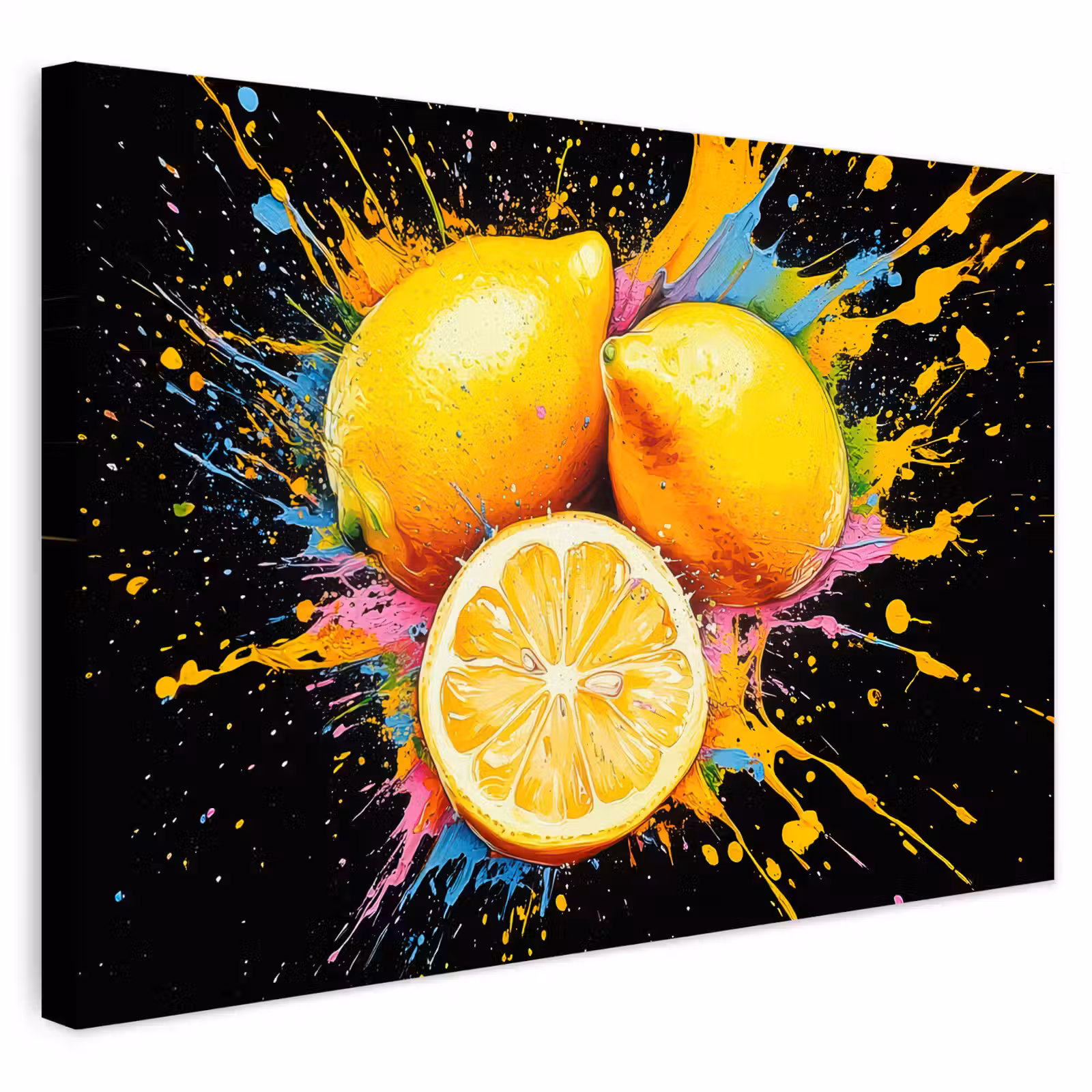 Buiten canvas - Citroen - Graffiti - Kleurrijk - Verf - Modern — 1