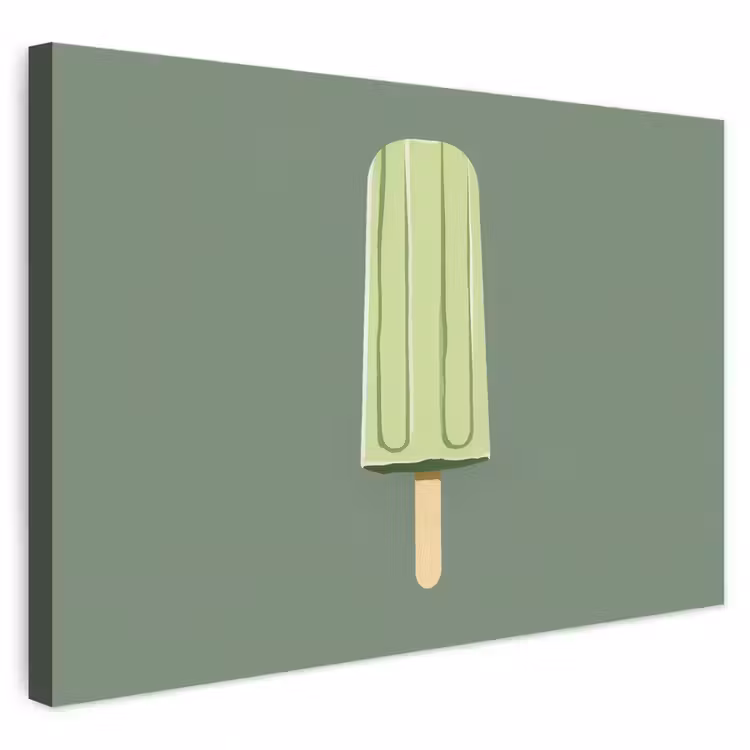Buiten canvas - Groen - Waterijsje - Stokje - Illustratie — 1
