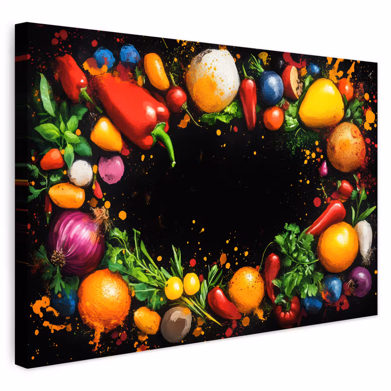 Buiten canvas - Groente - Graffiti - Kleurrijk - Koken - Abstract — 1
