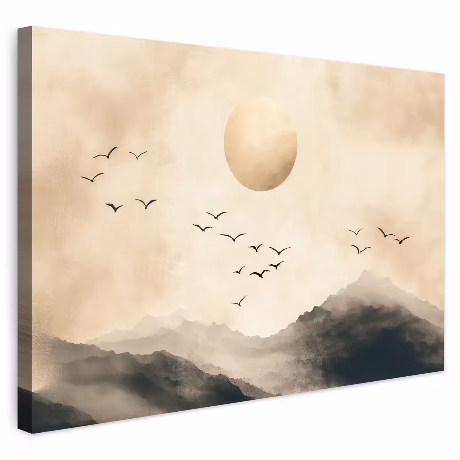 Buiten canvas - Landschap - Japandi - vogel — 1