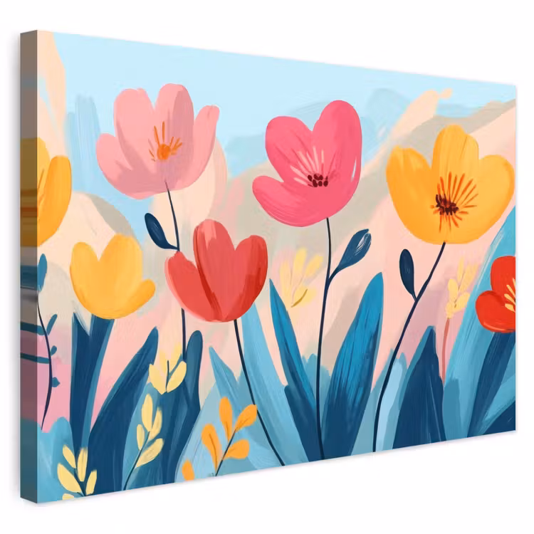 Buiten canvas - Illustratie - Bloemen - Kleurrijk — 1