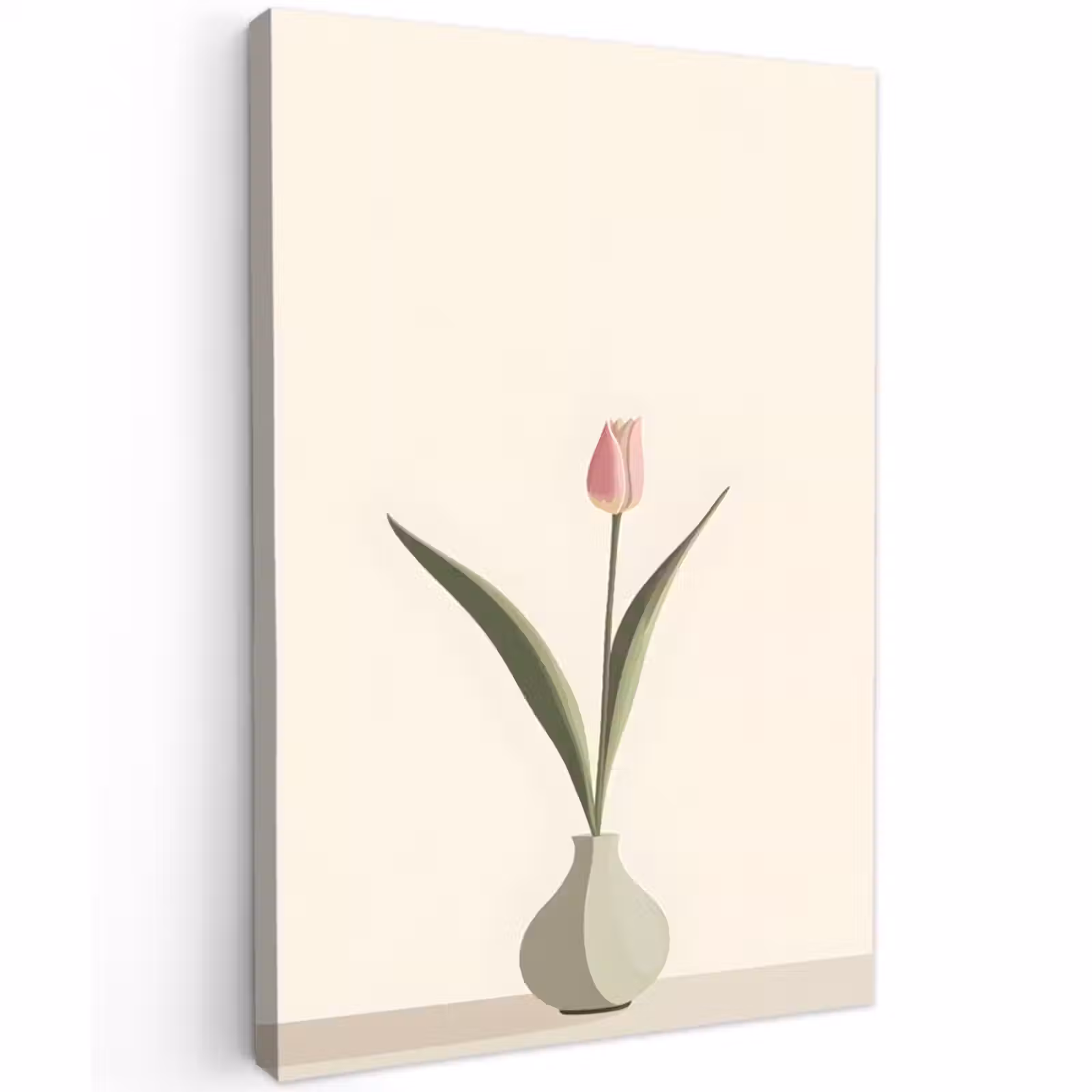 Buiten canvas - Tulp - Vaas - Beige — 1