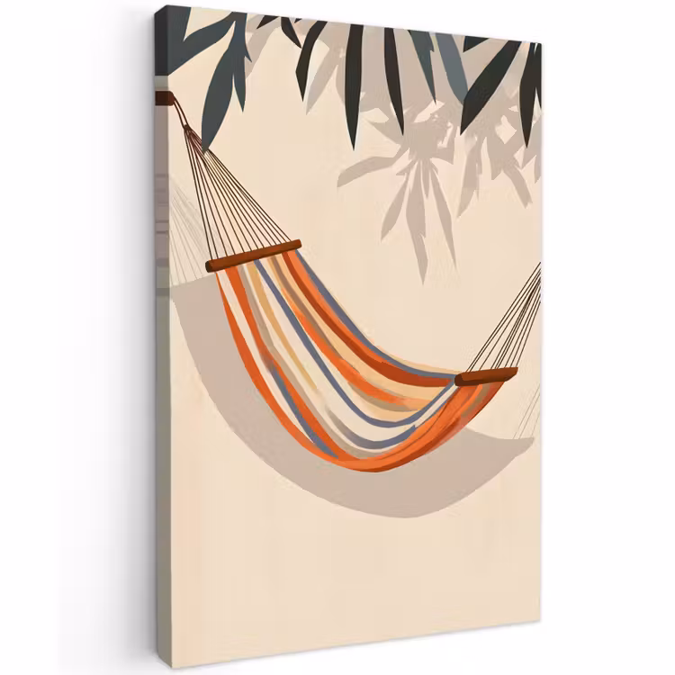 Buiten canvas - Hangmat - Kleurrijk - Bladeren - Schaduw — 1
