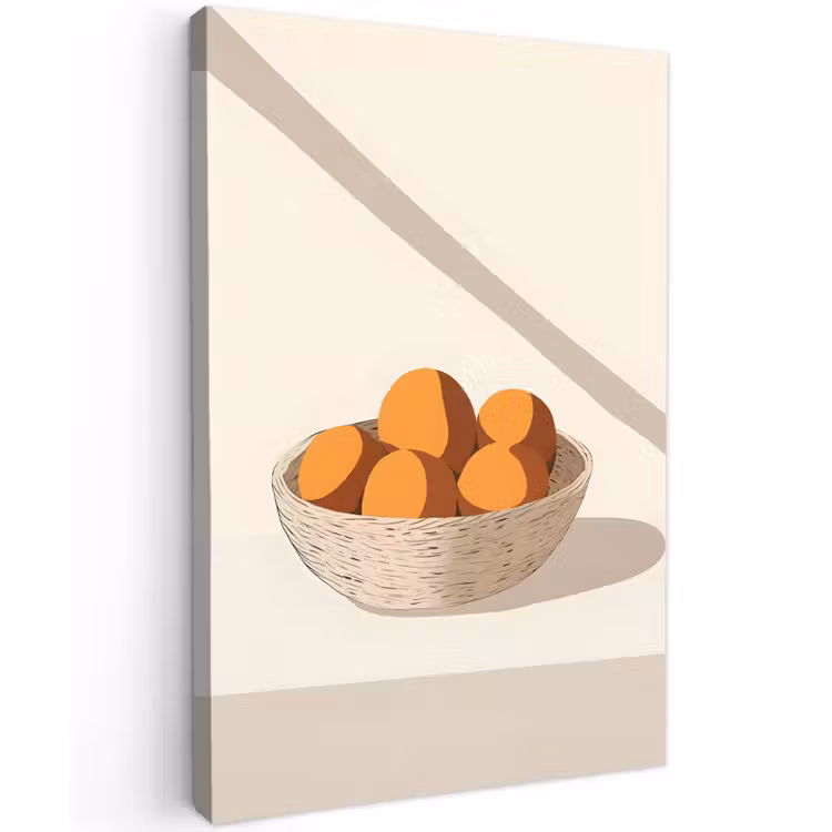 Buiten canvas - Mand - Fruit - Minimalistisch - Oranje — 1