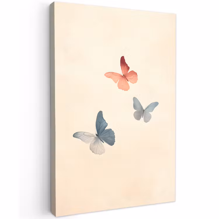 Buiten canvas - Vlinders - Minimalistisch - Roze — 1