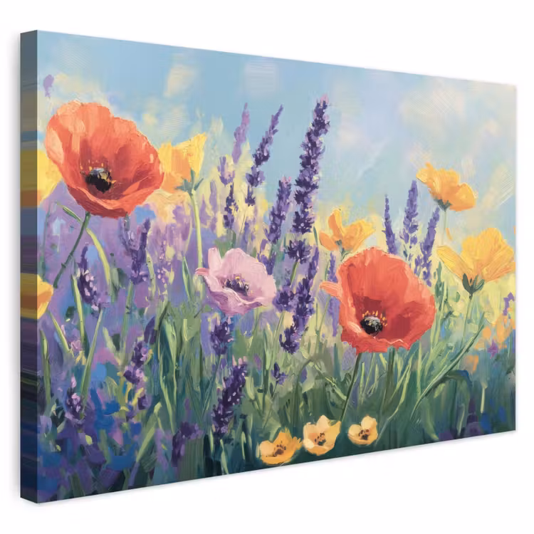 Buiten canvas - Weide - Bloemen - Kleurrijk — 1