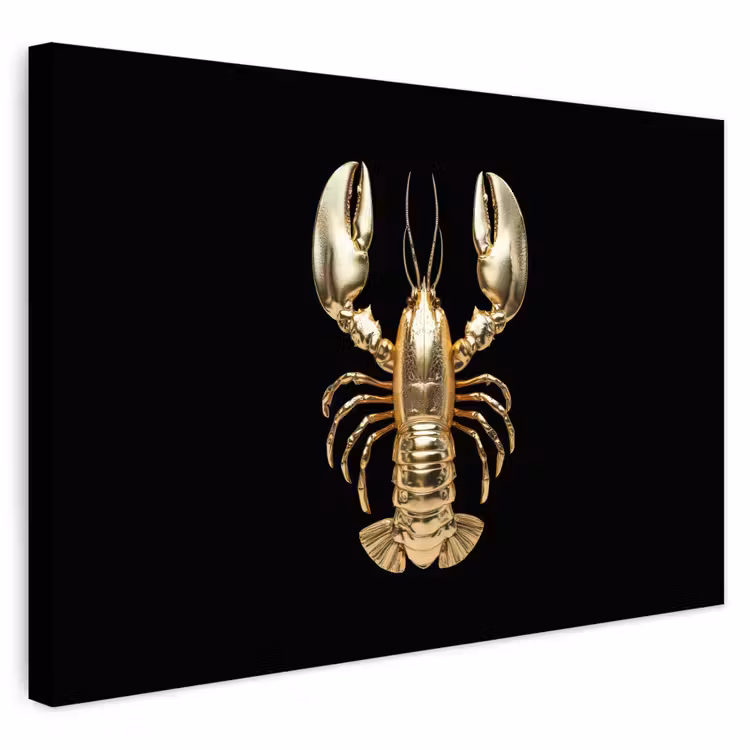 Buiten canvas - Kreeft - Goud - Textuur - Zwart — 1