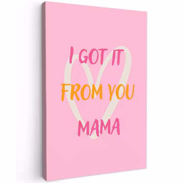 Buiten canvas - Mama - Quote - Hart - Roze — 1