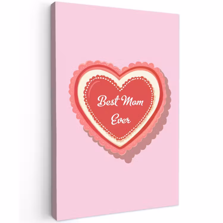 Buiten canvas - Tekst - Hartje - Moeder - Roze — 1