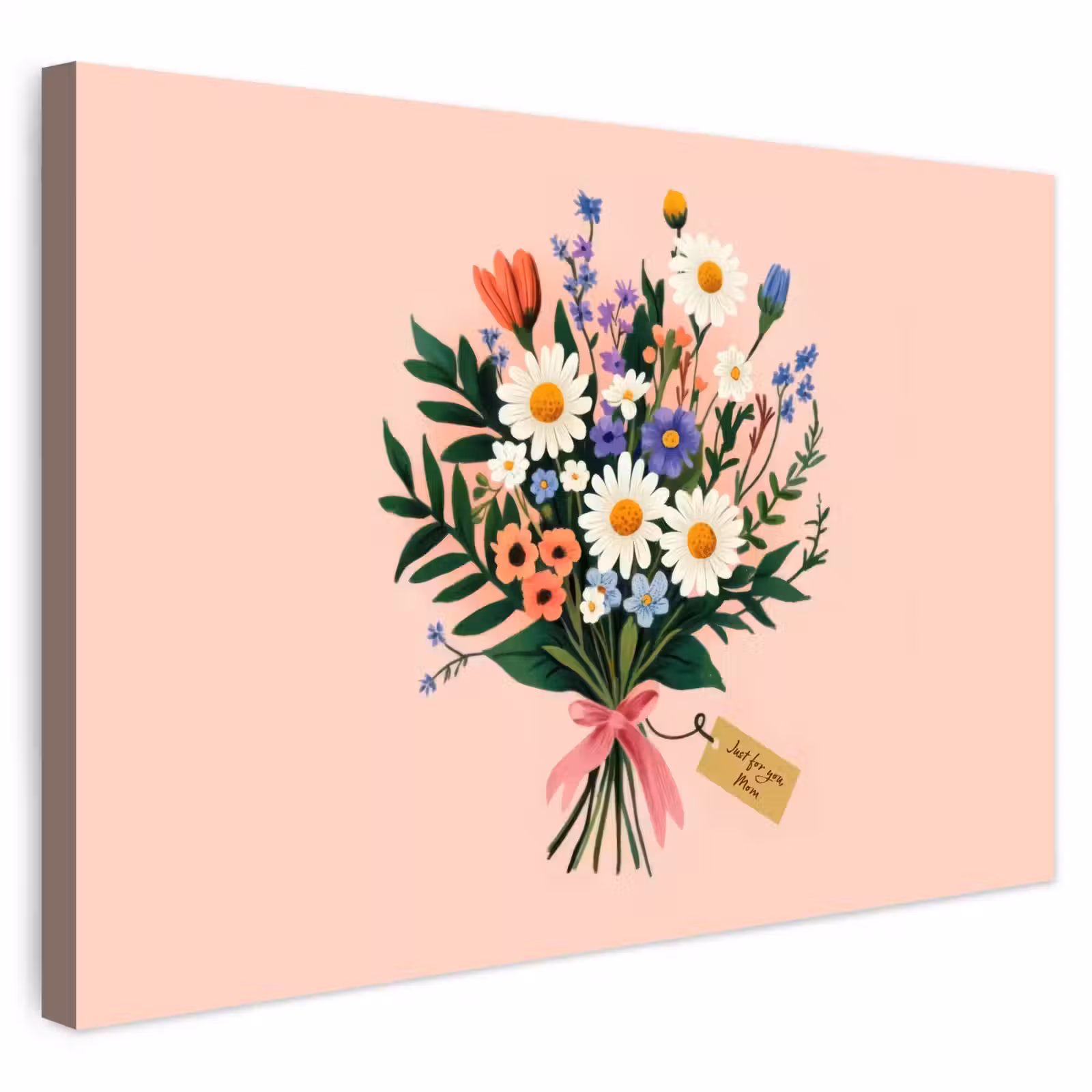Buiten canvas - Margrieten - Boeket - Strikje - Roze — 1