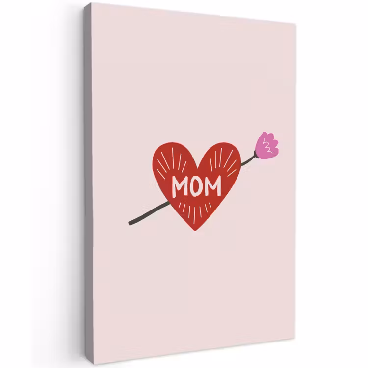Buiten canvas - Hart - Rood - Bloem - Moeder — 1