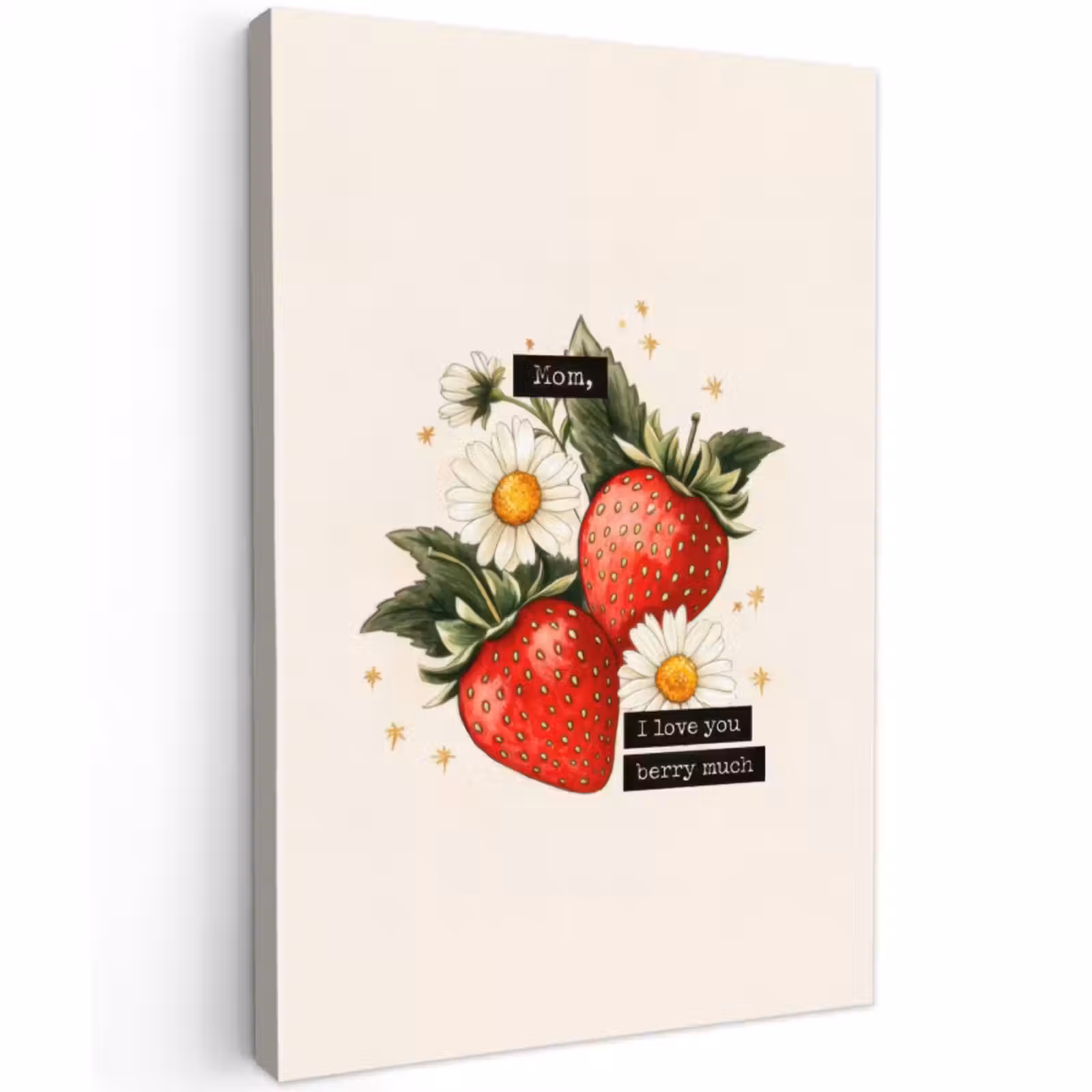 Buiten canvas - Aardbeien - Madeliefjes - Quote - Sterretjes — 1