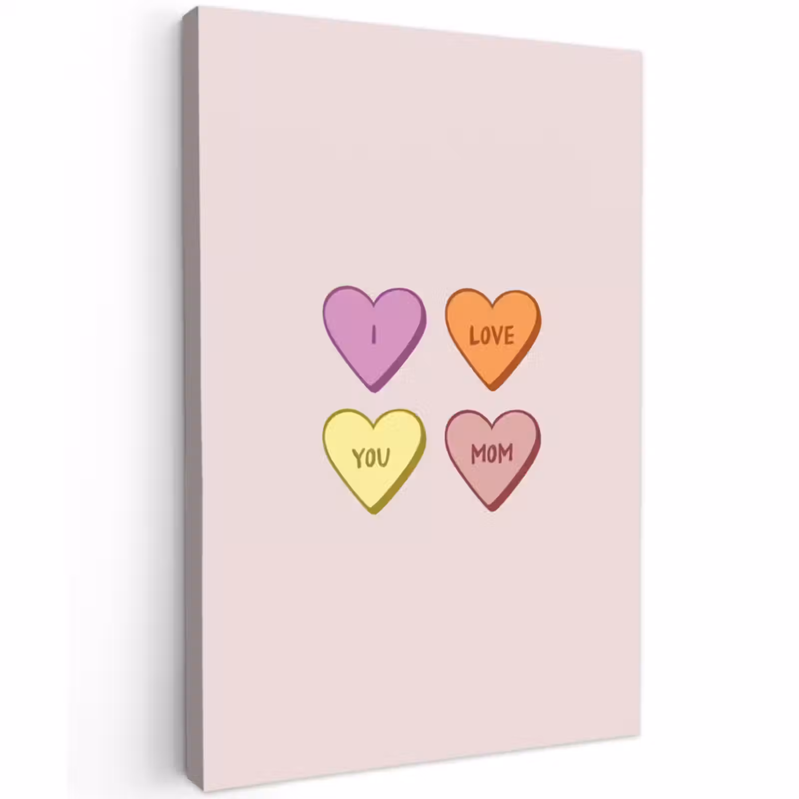 Buiten canvas - Hartjes - Pastel - Liefde - Moeder — 1