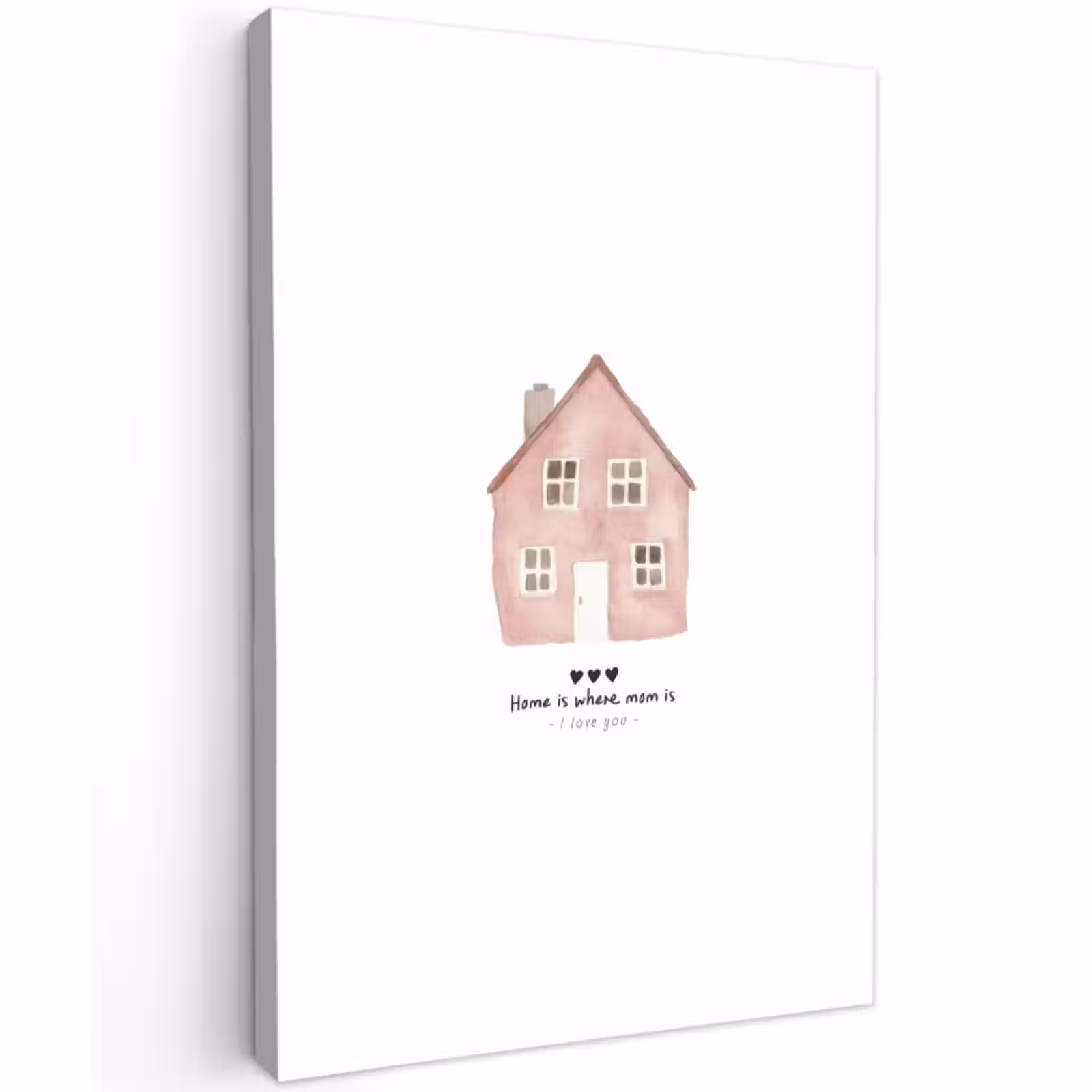Buiten canvas - Huisje - Roze - Quote - Moeder — 1