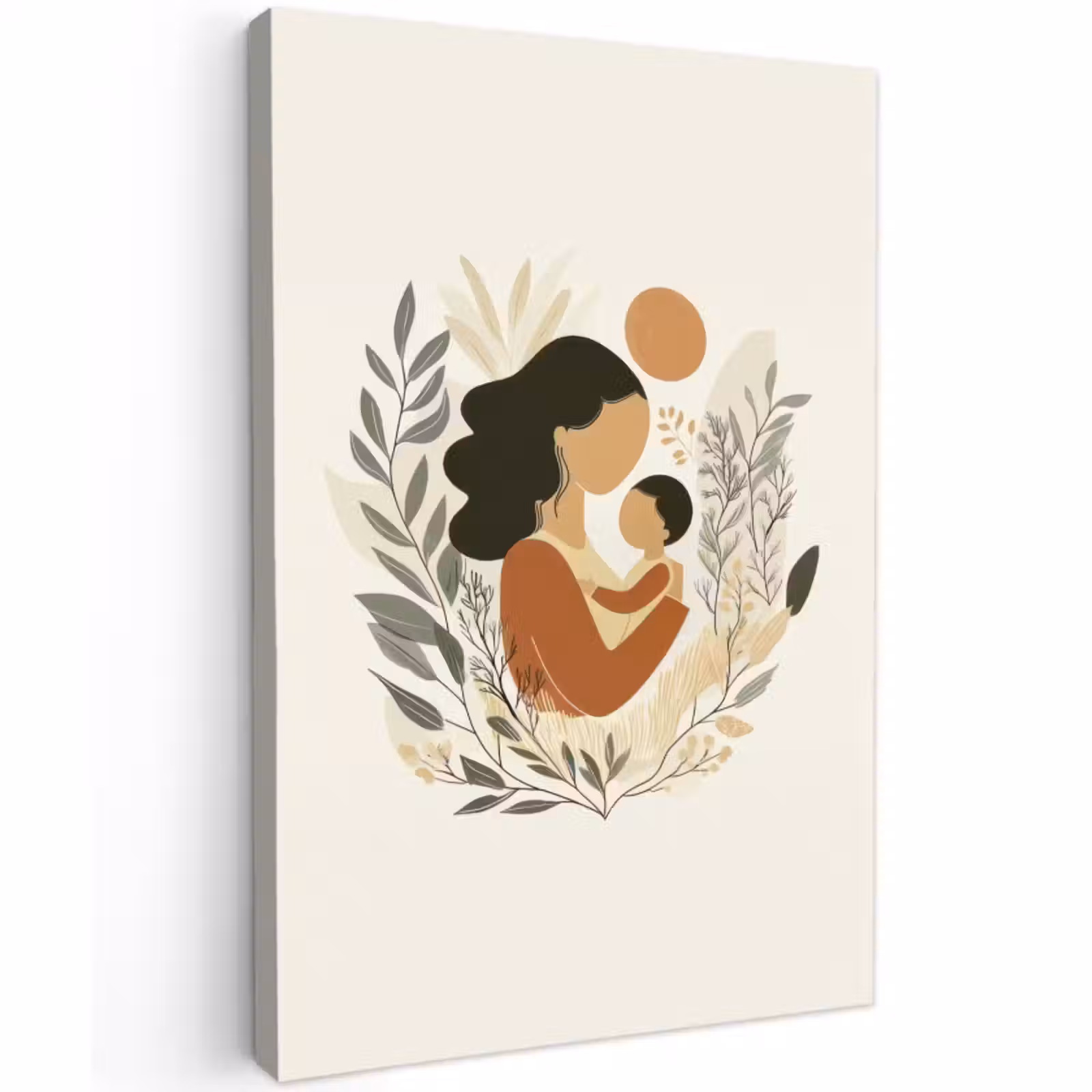 Buiten canvas - Illustratie - Moeder - Kind - Liefdevol — 1