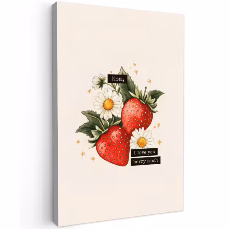 Buiten canvas - Aardbeien - Madeliefjes - Quote - Sterretjes — 1